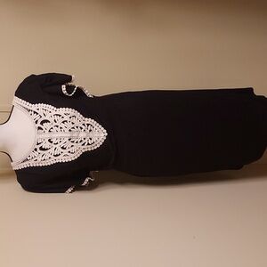 Chadwicks Black and Cream Midi Dress